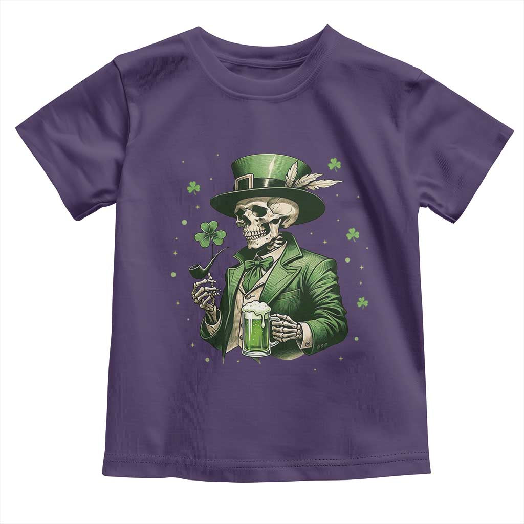 Skeleton St Patricks Day Drinking Toddler T Shirt Irish Party Gift TS12 Purple Print Your Wear