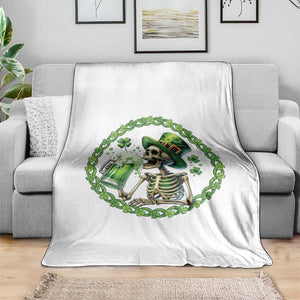 Lucky Irish Skeleton St Patricks Day Throw Blanket Beer Lover TS12 Print Your Wear