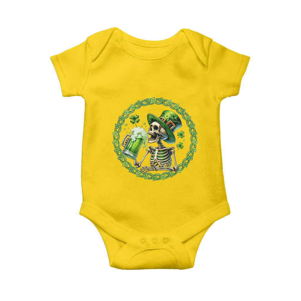 Lucky Irish Skeleton St Patricks Day Baby Onesie Beer Lover TS12 Daisy Print Your Wear