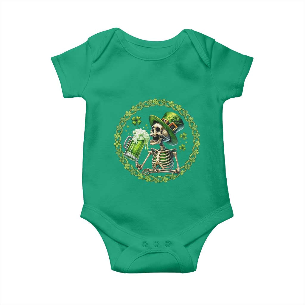 Lucky Irish Skeleton St Patricks Day Baby Onesie Beer Lover TS12 Irish Green Print Your Wear