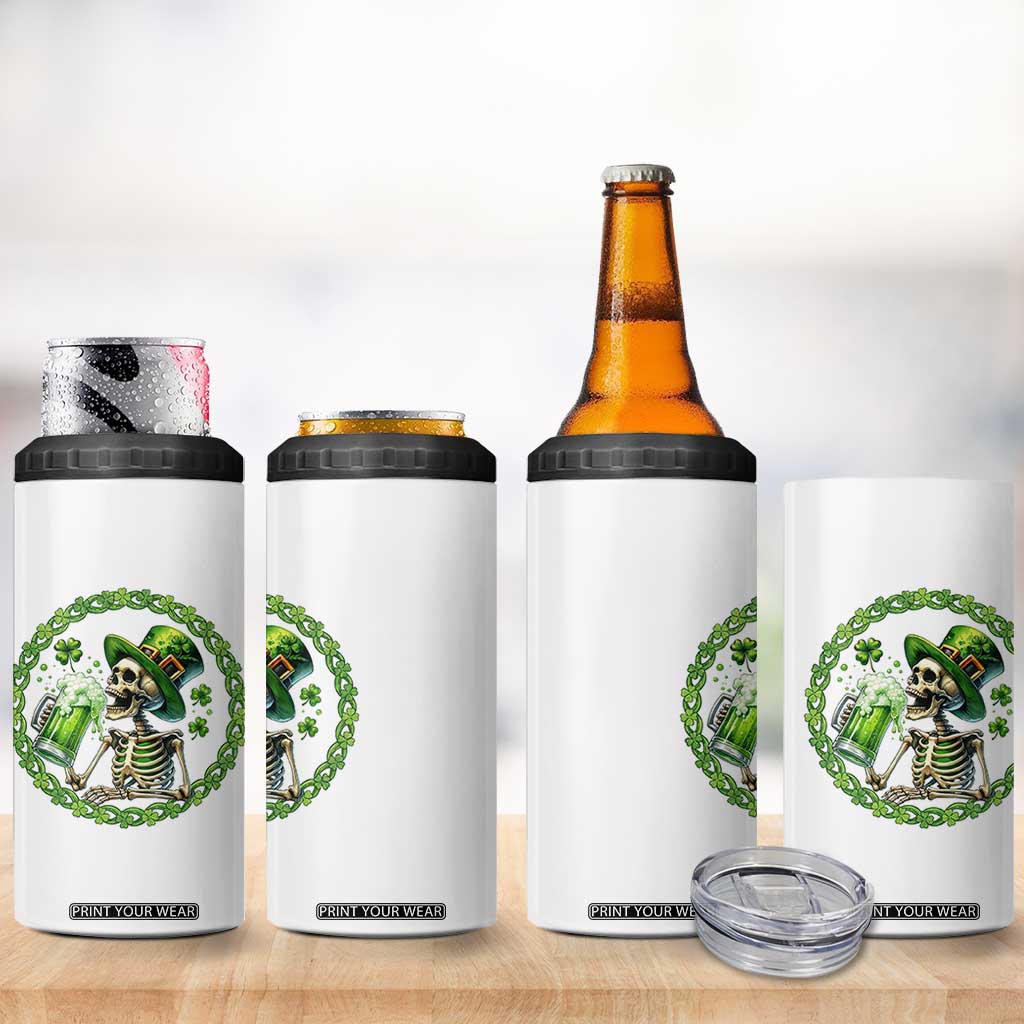 Lucky Irish Skeleton St Patricks Day 4 in 1 Can Cooler Tumbler Beer Lover TS12 Print Your Wear