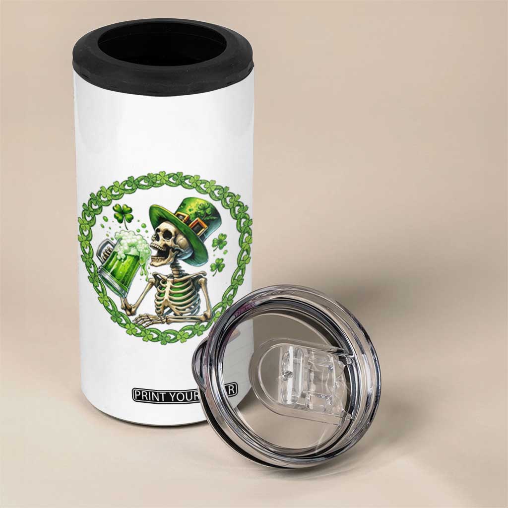 Lucky Irish Skeleton St Patricks Day 4 in 1 Can Cooler Tumbler Beer Lover TS12 Print Your Wear