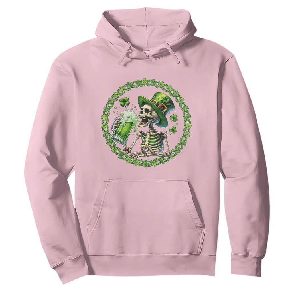 Lucky Irish Skeleton St Patricks Day Hoodie Beer Lover TS12 Light Pink Print Your Wear