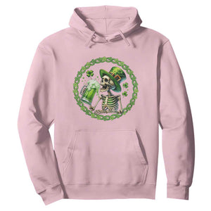 Lucky Irish Skeleton St Patricks Day Hoodie Beer Lover TS12 Light Pink Print Your Wear