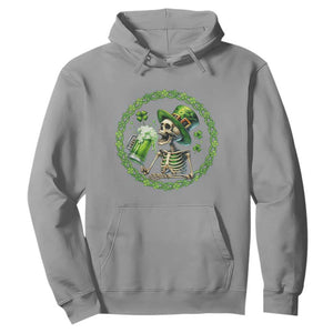 Lucky Irish Skeleton St Patricks Day Hoodie Beer Lover TS12 Sport Gray Print Your Wear