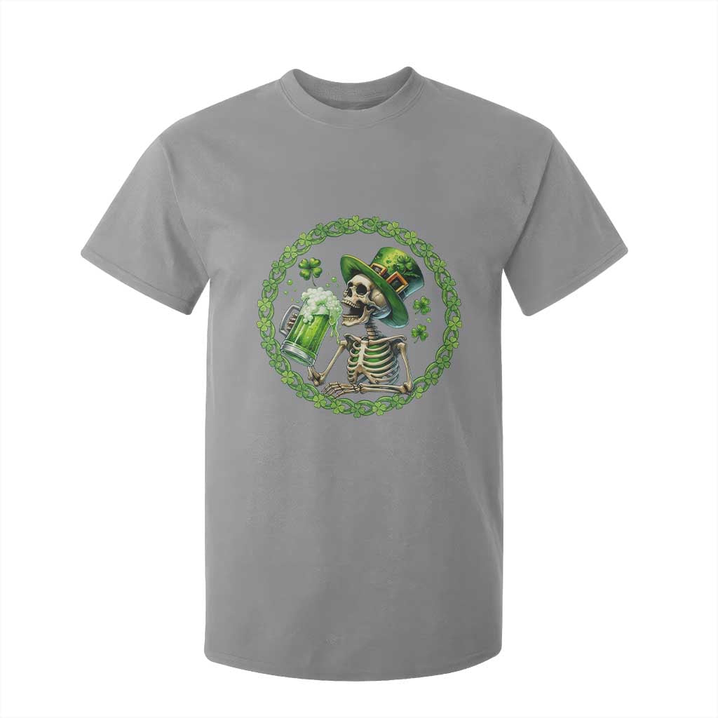 Lucky Irish Skeleton St Patricks Day T Shirt For Kid Beer Lover TS12 Sport Gray Print Your Wear