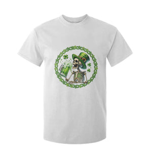 Lucky Irish Skeleton St Patricks Day T Shirt For Kid Beer Lover TS12 White Print Your Wear