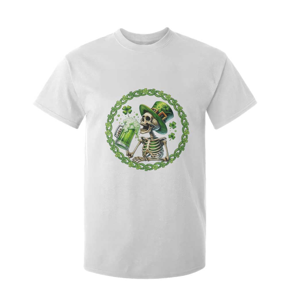 Lucky Irish Skeleton St Patricks Day T Shirt For Kid Beer Lover TS12 White Print Your Wear
