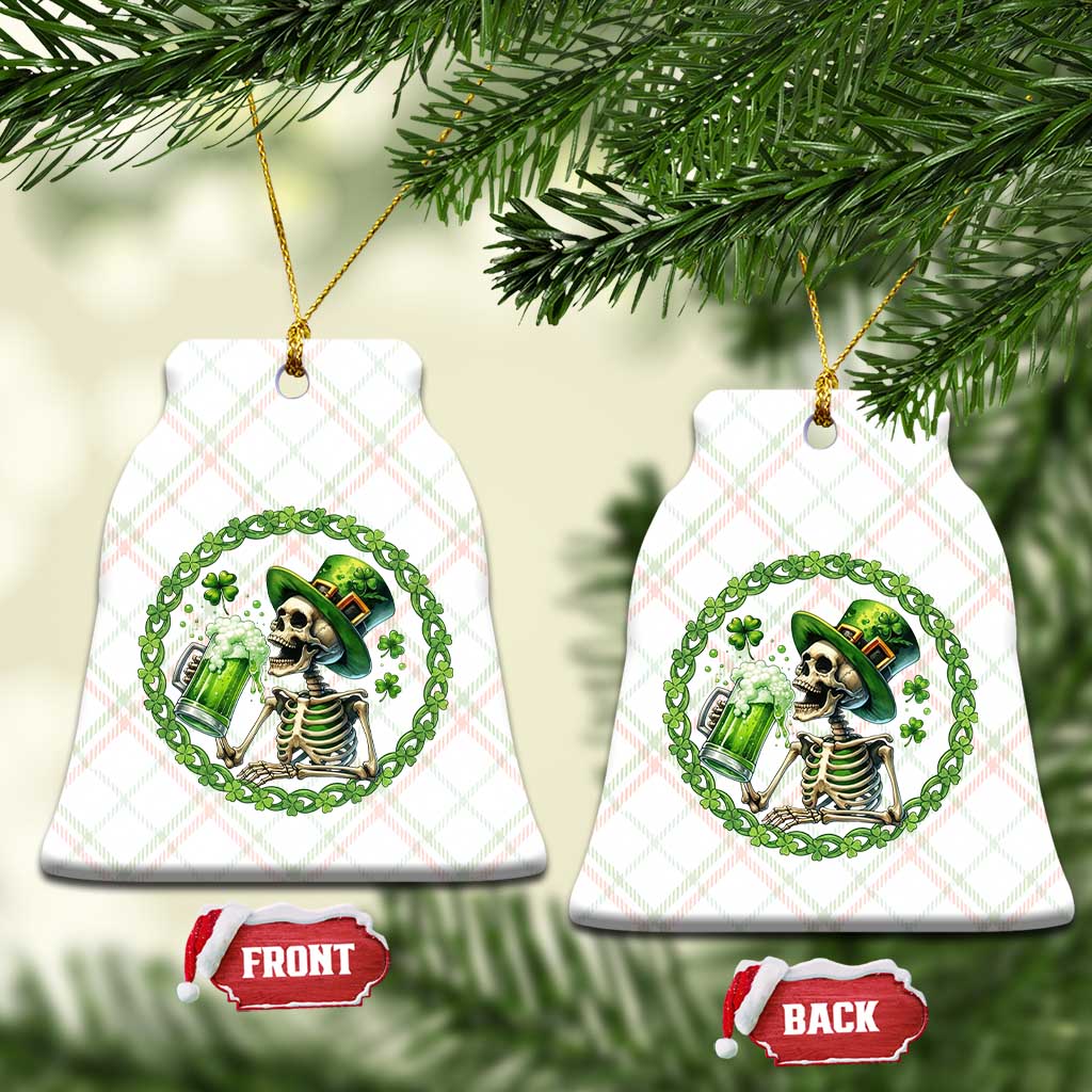 Lucky Irish Skeleton St Patricks Day Ceramic Ornament Beer Lover TS12 Print Your Wear
