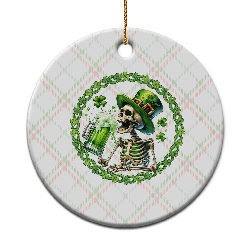 Lucky Irish Skeleton St Patricks Day Ceramic Ornament Beer Lover TS12 1pc Christmas Plaid Print Your Wear