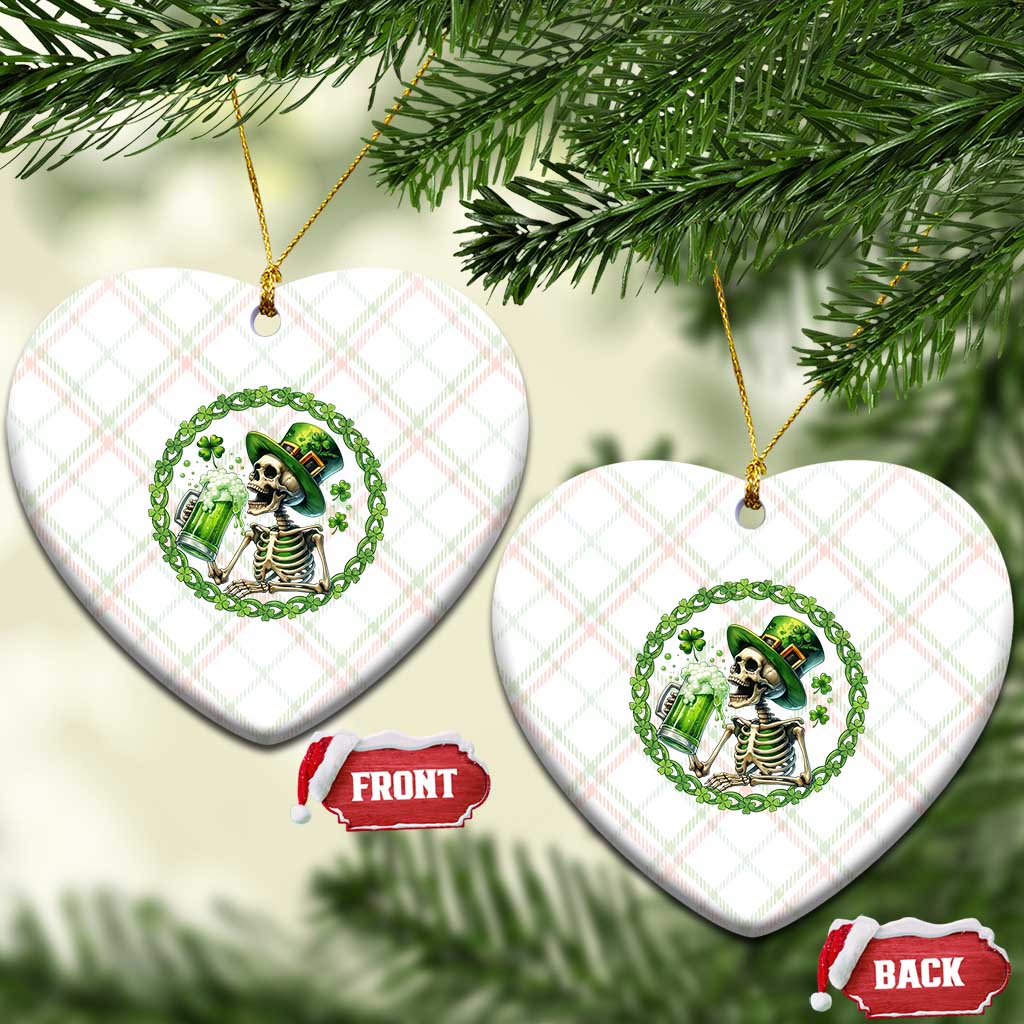 Lucky Irish Skeleton St Patricks Day Ceramic Ornament Beer Lover TS12 Print Your Wear
