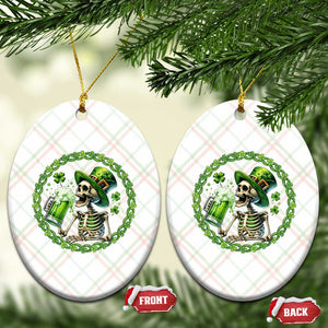 Lucky Irish Skeleton St Patricks Day Ceramic Ornament Beer Lover TS12 Print Your Wear