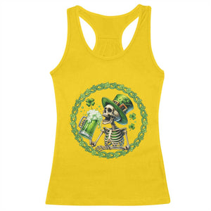 Lucky Irish Skeleton St Patricks Day Racerback Tank Top Beer Lover TS12 Daisy Print Your Wear