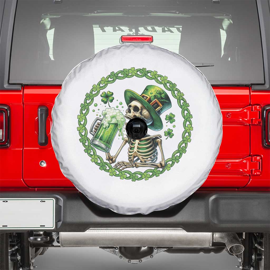 Lucky Irish Skeleton St Patricks Day Spare Tire Cover Beer Lover TS12 Black Print Your Wear
