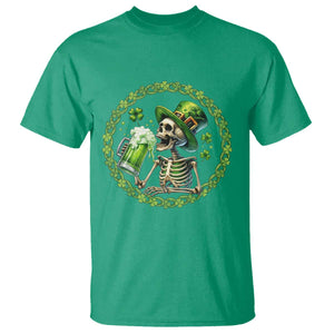 Lucky Irish Skeleton St Patricks Day T Shirt Beer Lover