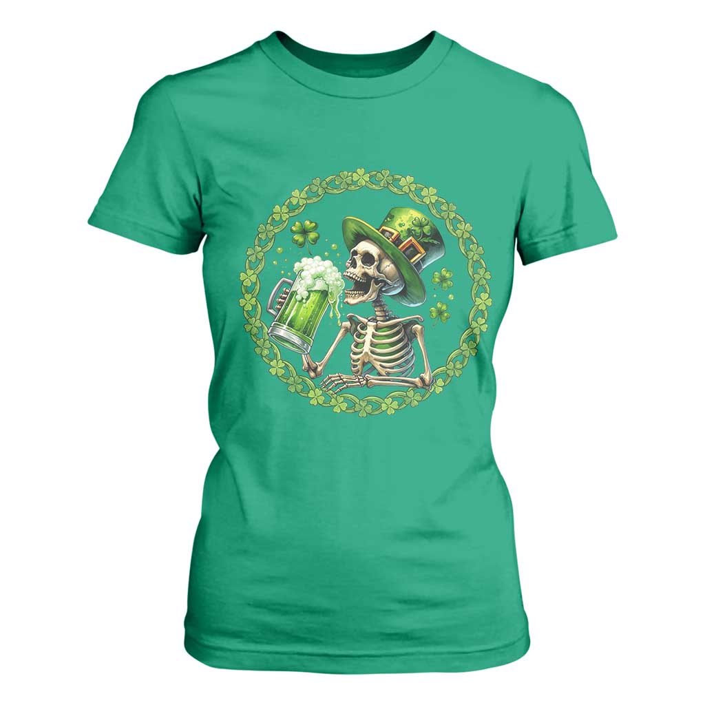 Lucky Irish Skeleton St Patricks Day T Shirt For Women Beer Lover TS12 Irish Green Print Your Wear