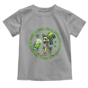 Lucky Irish Skeleton St Patricks Day Toddler T Shirt Beer Lover TS12 Sport Gray Print Your Wear