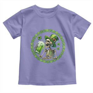 Lucky Irish Skeleton St Patricks Day Toddler T Shirt Beer Lover TS12 Violet Print Your Wear