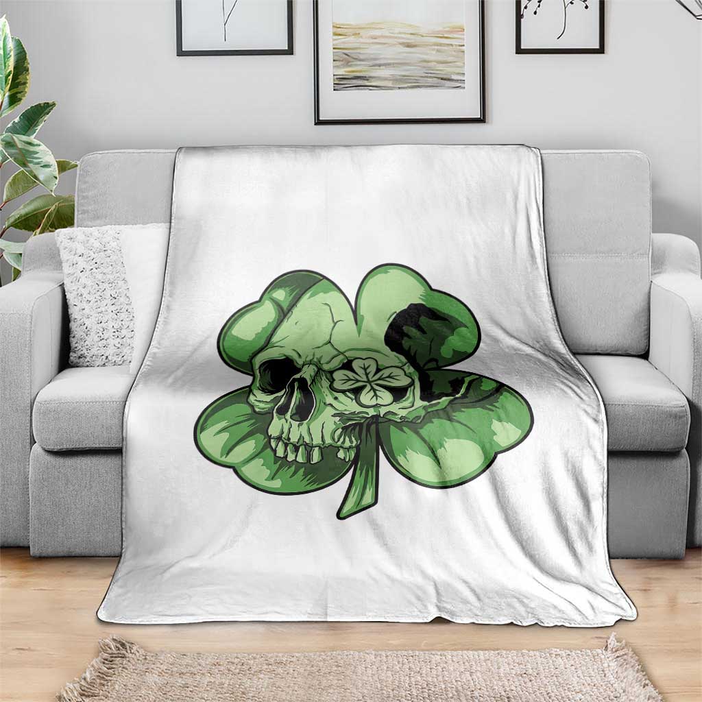 St Patricks Day Lucky Shamrock Skull Gift Throw Blanket TS12 Print Your Wear