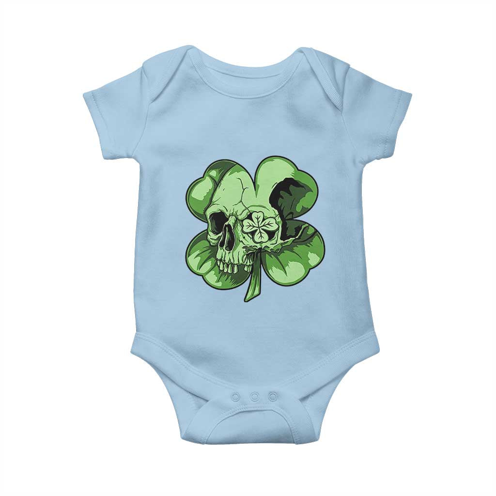 St Patricks Day Lucky Shamrock Skull Gift Baby Onesie TS12 Light Blue Print Your Wear