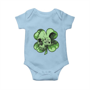 St Patricks Day Lucky Shamrock Skull Gift Baby Onesie TS12 Light Blue Print Your Wear