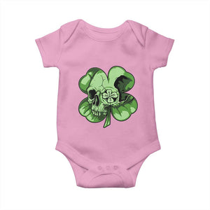 St Patricks Day Lucky Shamrock Skull Gift Baby Onesie TS12 Light Pink Print Your Wear
