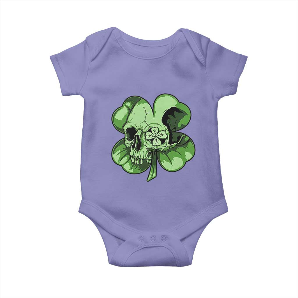 St Patricks Day Lucky Shamrock Skull Gift Baby Onesie TS12 Violet Print Your Wear