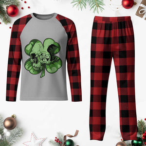 St Patricks Day Lucky Shamrock Skull Gift Plaid Pajama Set TS12 Buffalo Plaid Print Your Wear