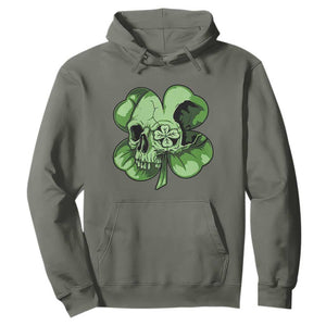 St Patricks Day Lucky Shamrock Skull Gift Hoodie TS12 Military Green Print Your Wear