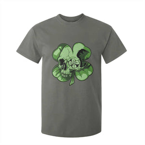 St Patricks Day Lucky Shamrock Skull Gift T Shirt For Kid TS12 Military Green Print Your Wear