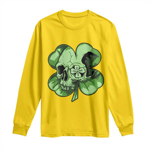 St Patricks Day Lucky Shamrock Skull Gift Long Sleeve Shirt TS12 Daisy Print Your Wear