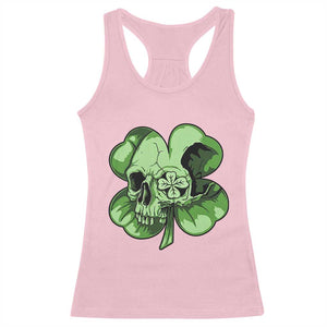 St Patricks Day Lucky Shamrock Skull Gift Racerback Tank Top TS12 Light Pink Print Your Wear