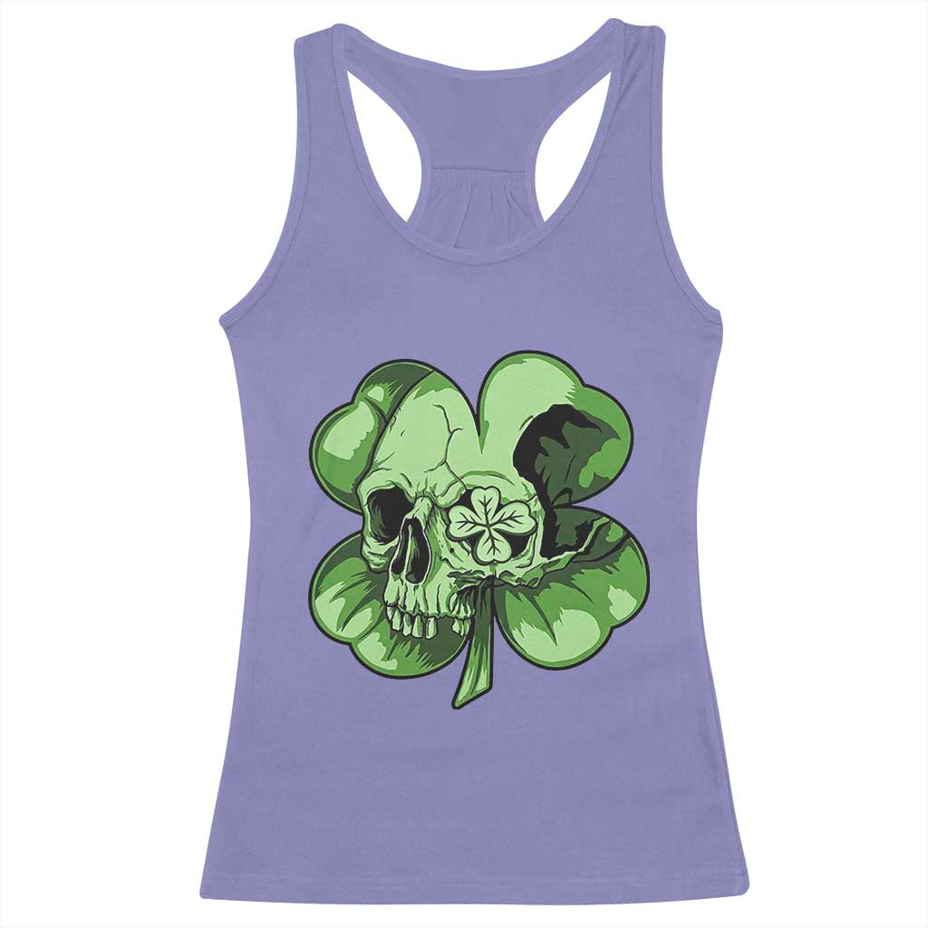 St Patricks Day Lucky Shamrock Skull Gift Racerback Tank Top TS12 Violet Print Your Wear