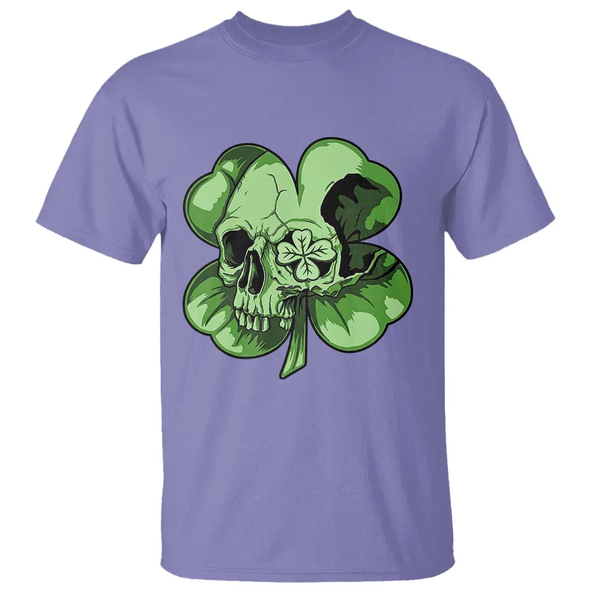 St Patricks Day Lucky Shamrock Skull Gift T Shirt TS12 Violet Print Your Wear