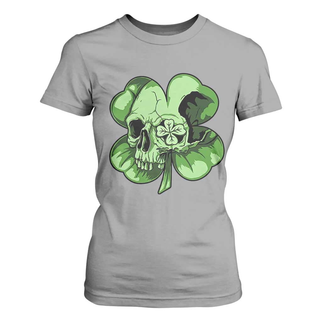 St Patricks Day Lucky Shamrock Skull Gift T Shirt For Women TS12 Sport Gray Print Your Wear
