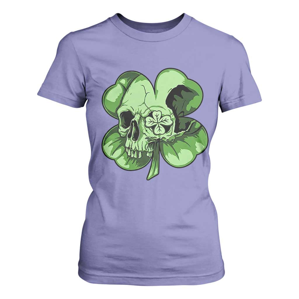 St Patricks Day Lucky Shamrock Skull Gift T Shirt For Women TS12 Violet Print Your Wear
