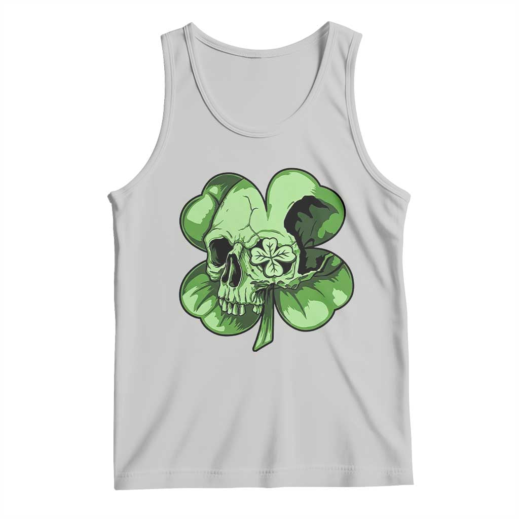 St Patricks Day Lucky Shamrock Skull Gift Tank Top TS12 Ash Print Your Wear