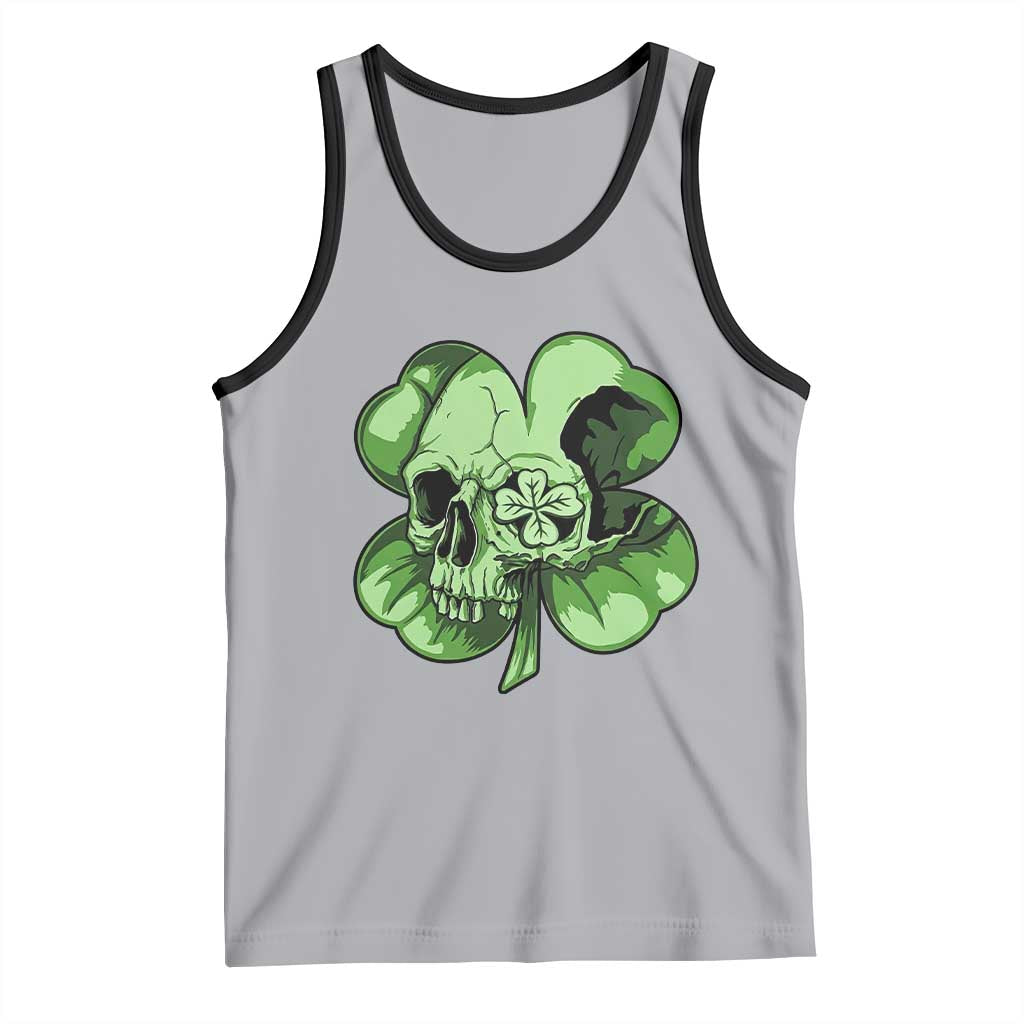 St Patricks Day Lucky Shamrock Skull Gift Tank Top TS12 Athletic Heather Black Print Your Wear