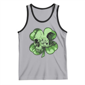 St Patricks Day Lucky Shamrock Skull Gift Tank Top TS12 Athletic Heather Black Print Your Wear