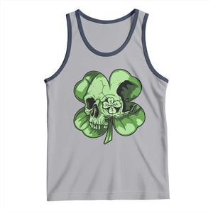 St Patricks Day Lucky Shamrock Skull Gift Tank Top TS12 Athletic Heather Navy Print Your Wear