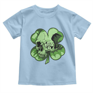 St Patricks Day Lucky Shamrock Skull Gift Toddler T Shirt TS12 Light Blue Print Your Wear