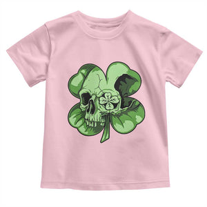 St Patricks Day Lucky Shamrock Skull Gift Toddler T Shirt TS12 Light Pink Print Your Wear
