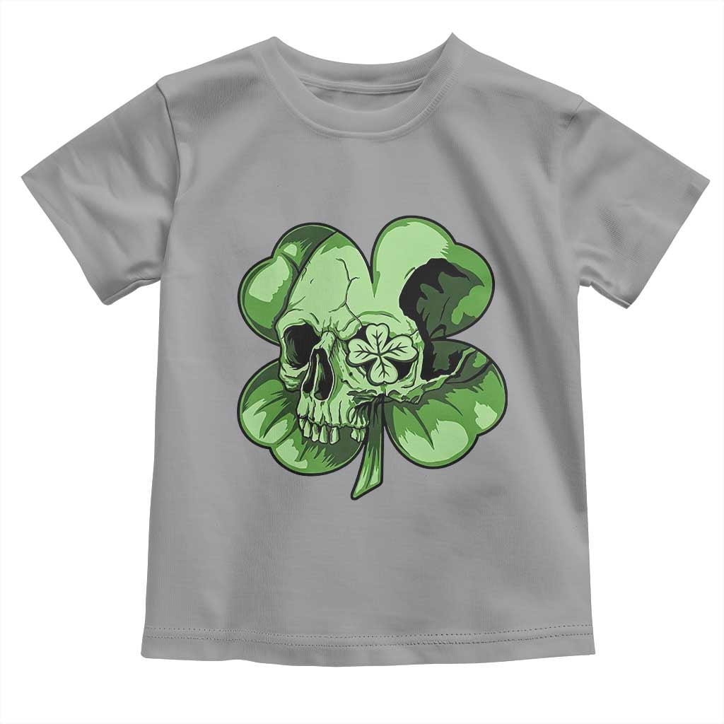 St Patricks Day Lucky Shamrock Skull Gift Toddler T Shirt TS12 Sport Gray Print Your Wear