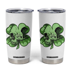 St Patricks Day Lucky Shamrock Skull Gift Tumbler Cup TS12 White Print Your Wear