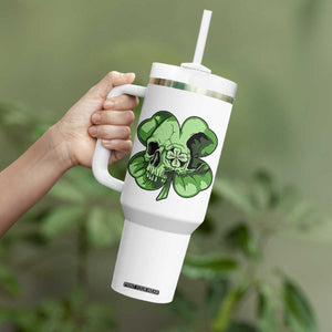 St Patricks Day Lucky Shamrock Skull Gift Tumbler With Handle TS12 Print Your Wear