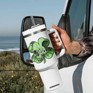 St Patricks Day Lucky Shamrock Skull Gift Tumbler With Handle TS12 Print Your Wear