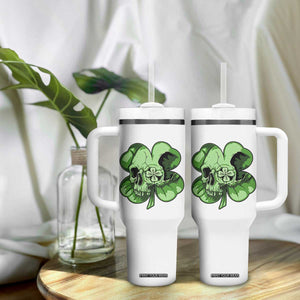 St Patricks Day Lucky Shamrock Skull Gift Tumbler With Handle TS12 Print Your Wear