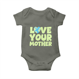 Love Your Mother Earth Day Baby Onesie Nature Lover Gift TS12 Military Green Print Your Wear