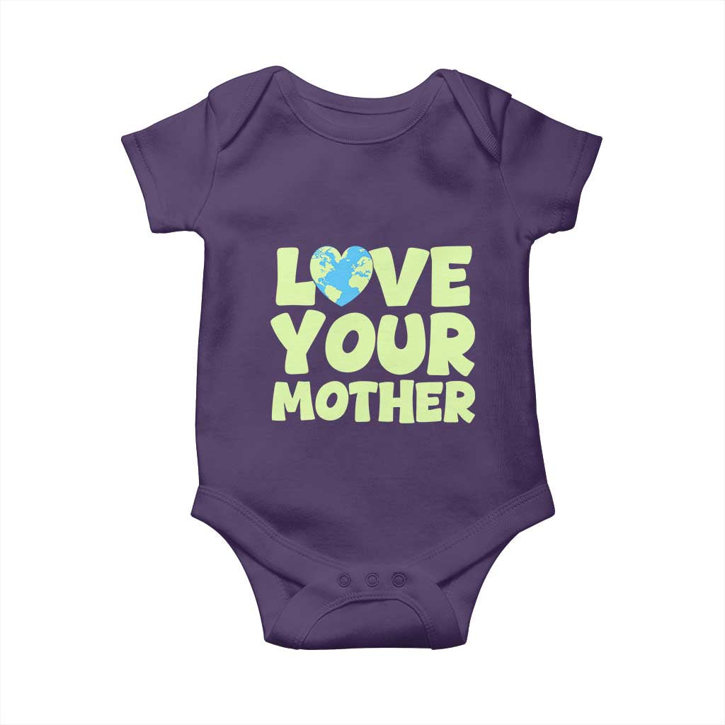 Love Your Mother Earth Day Baby Onesie Nature Lover Gift TS12 Purple Print Your Wear