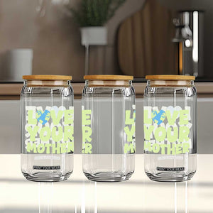 Love Your Mother Earth Day Glass Can Nature Lover Gift TS12 Print Your Wear
